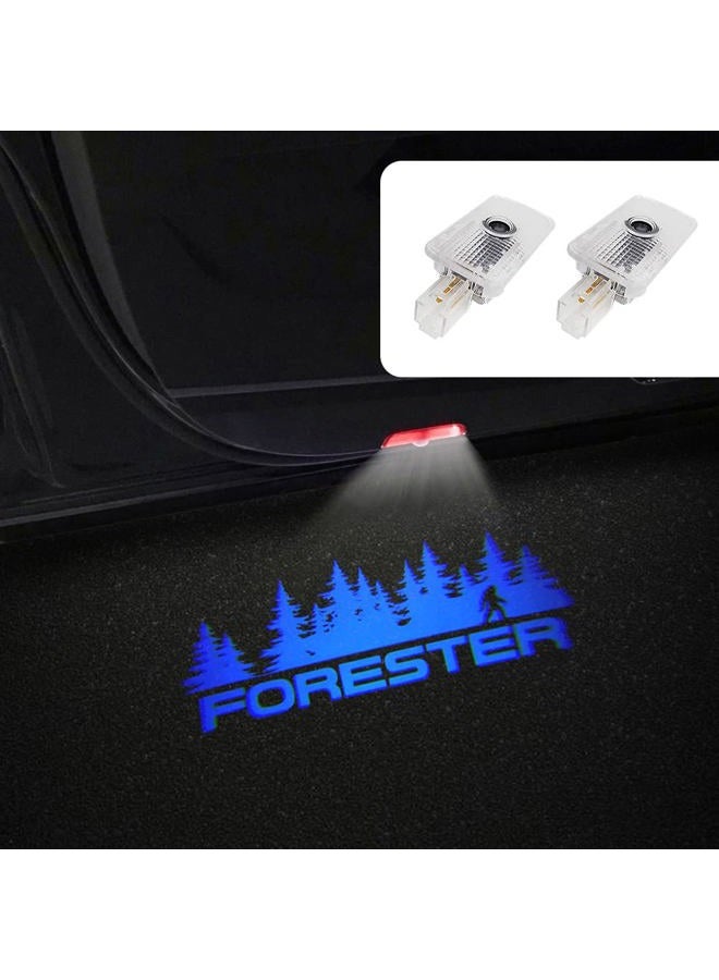 uunonaha 2 pcs Non-Fading LED Car Door Logo Lights Courtesy Projector Laser Welcome Light Ghost Shadow Forester Accessories Puddle lamp Compatible with Forester (Forester Blue) - Image 1