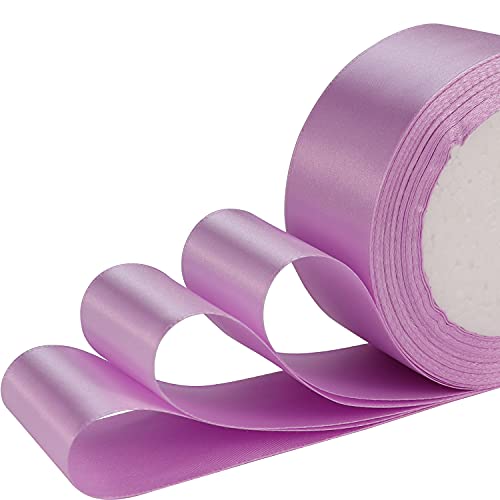 Nsilu 25 Yards 1-1/2 inches Wide Satin Ribbon Suitable for Wedding, Party and Gift Box Packaging Ribbon (Purple Pink) - Image 2