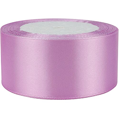 Nsilu 25 Yards 1-1/2 inches Wide Satin Ribbon Suitable for Wedding, Party and Gift Box Packaging Ribbon (Purple Pink) - Image 3
