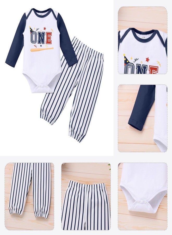 IKADEX Baby First Birthday Outfit Boy 9 12 18 Months Long Sleeve Baseball Romper and Pants Sets Newborn Fall Cake Smash Clothes - Image 5