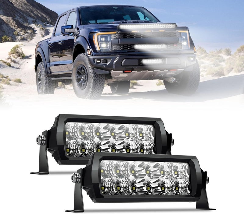 4WDKING 6 Inch LED Light Bar - 2PCS Off Road Work Light for Truck, Jeep, ATV, UTV, Boat - Image 1