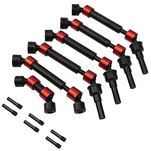 Vgoohobby 6Pcs Vgoohobby Hard Steel Front Rear CVD Drive Shaft Transmission Axle Upgrade Parts Compatible with Traxxas E-Revo 2.0 VXL 86086-4 1/10 RC Car (Blue) - Image 1
