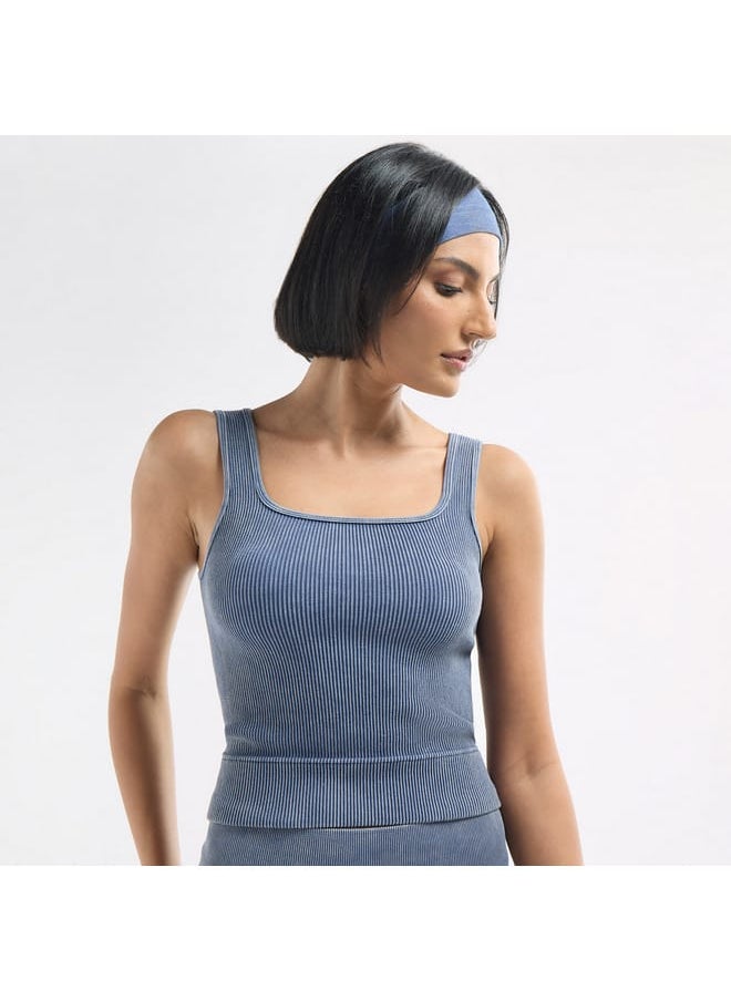 FAV Ribbed Cropped Tank Top with Square Neck  - Image 1