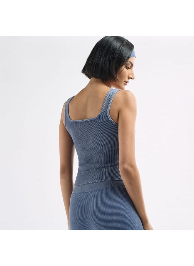 FAV Ribbed Cropped Tank Top with Square Neck  - Image 3