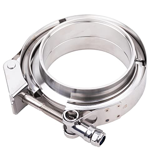 TEXALAN(R) V-Band Clamp with Flanges Stainless Steel 304 Quick Release Kit for Exhaust Pipes 3" - Image 1