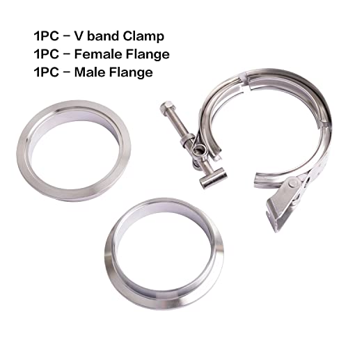 TEXALAN(R) V-Band Clamp with Flanges Stainless Steel 304 Quick Release Kit for Exhaust Pipes 3" - Image 3