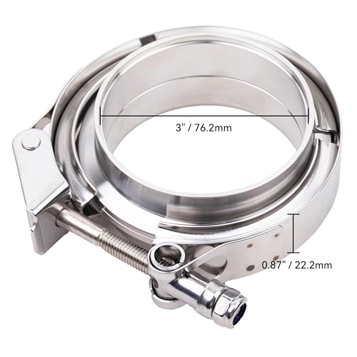 TEXALAN(R) V-Band Clamp with Flanges Stainless Steel 304 Quick Release Kit for Exhaust Pipes 3" - Image 2