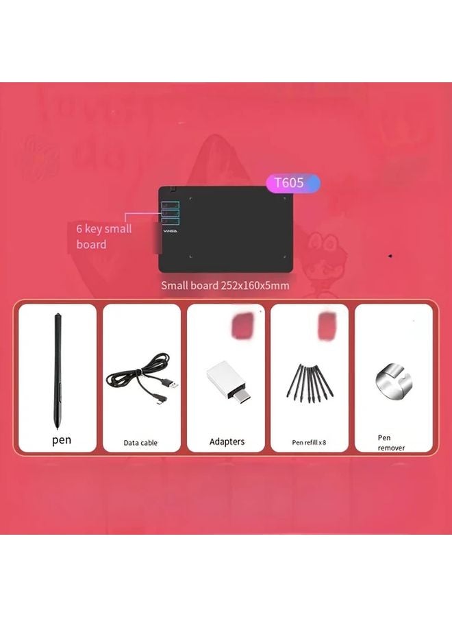 Black LCD Writing Tablet with Stylus ABS Material USB Powered Compatible with Android Mac Windows - Image 1