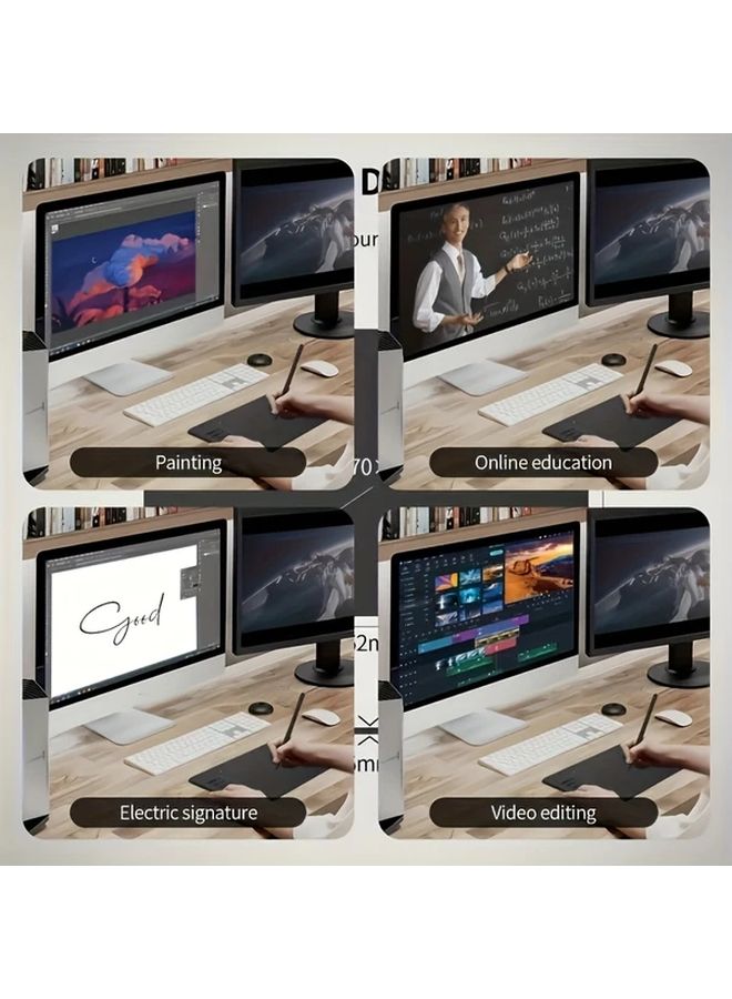 Black LCD Writing Tablet with Stylus ABS Material USB Powered Compatible with Android Mac Windows - Image 4