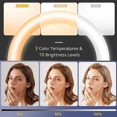 UBeesize 12 Selfie Ring Light with 62 Extendable Tripod Stand Remote LED Circle Light with Phone Holder for Video RecordingMakeupContent Creator YouTubeTikTokTwitch Phone Camera Webcam - Image 3