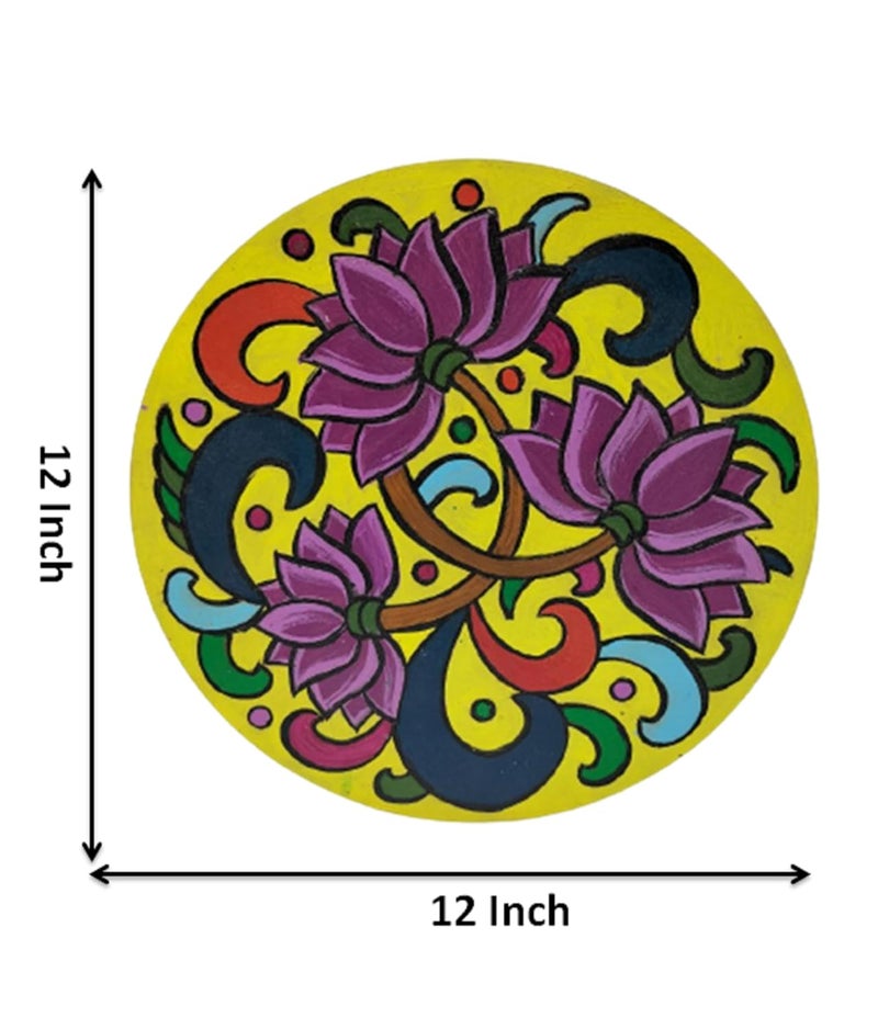 HIART24 HiART 24 Pine MDF PREMarked Wooden Lotus Design Rangoli Round Shapes Cutout for DIY Work Art and Craft for Mandala Art Acrylic Painting  - Image 3