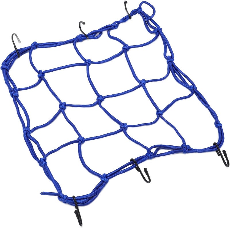 Blue Elastic Nylon Net Luggage Storage For Motorcycles Electric Vehicles 30cm X 30cm - Image 1