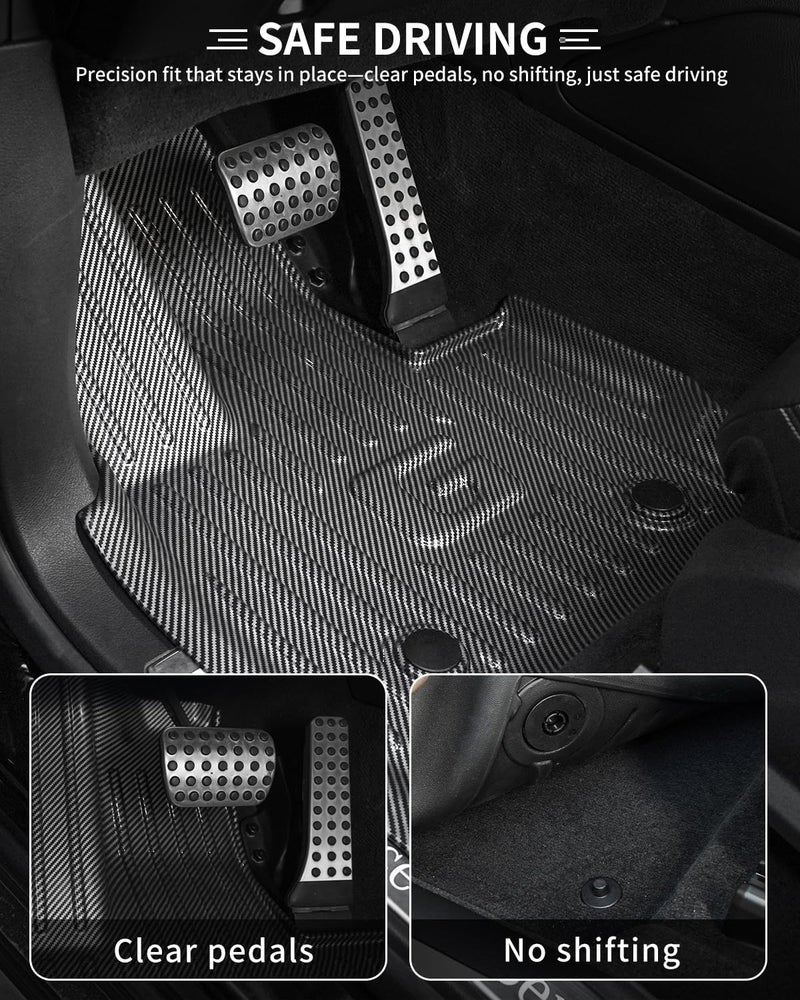 IKABEVEM Carbon Fiber Pattern Floor Mats for Mercedes-Benz G Class 2019-2026 - All Weather Protection - Image 5
