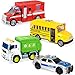 JOYIN 4 Pcs 7 Long Vehicle Toy Set Toddlers Cars with Lights and Siren Sound Including Play Police Car School Bus Garbage Truck Ambulance Birthday Party Gifts Toys for Boys 35 - Image 4