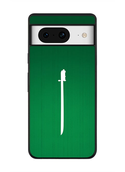 Rugged Black Edge case for Google Pixel 8, Custom Slim fit Flexible Anti Drop Thin Phone Case Cover - Sword Of Saudi