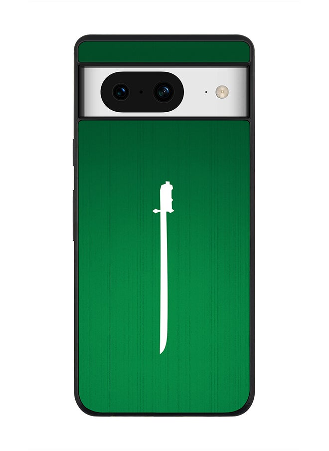Rugged Black Edge case for Google Pixel 8, Custom Slim fit Flexible Anti Drop Thin Phone Case Cover - Sword Of Saudi