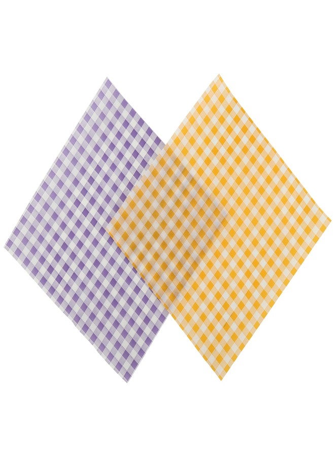 HOIGON 1000 Pcs 7 x 7 Inch Wax Paper Sheets, Greaseproof Parchment Sheets Deli Paper Wrappers, Yellow and Purple Checkered Food Basket Liners for Sandwich Hamburger Bread - Image 4