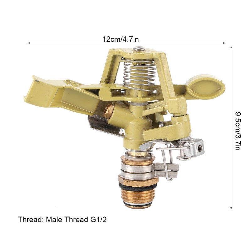 Male Thread G1/2 Zinc Alloy Sprinkler Rotating Sprayer Nozzle For Garden Lawn Irrigation - Image 2