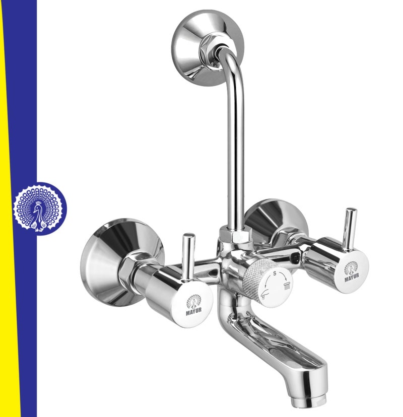 MAYUR ÖCICH Brass Wall Mixer Tap for Bathroom with Overhead Shower Arrangement (Flare) | Chrome Finish, Hot & Cold Water Mixer, 10-Year Warranty - Image 1