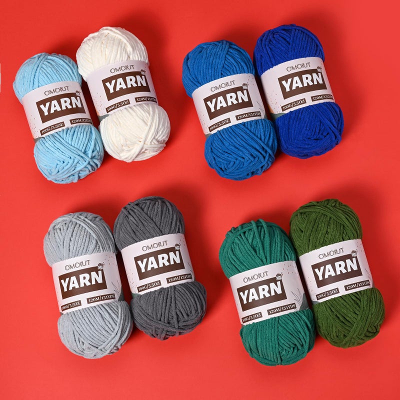 OMoiut 3 Packs Plush Chenille Chunky Crochet Yarn - Baby Yarn for Crocheting Soft - Velvet Yarns Knitting for Blankets Crafts - Fluffy Amigurumi Yarns 300g / 393yd (3 White) - Image 5