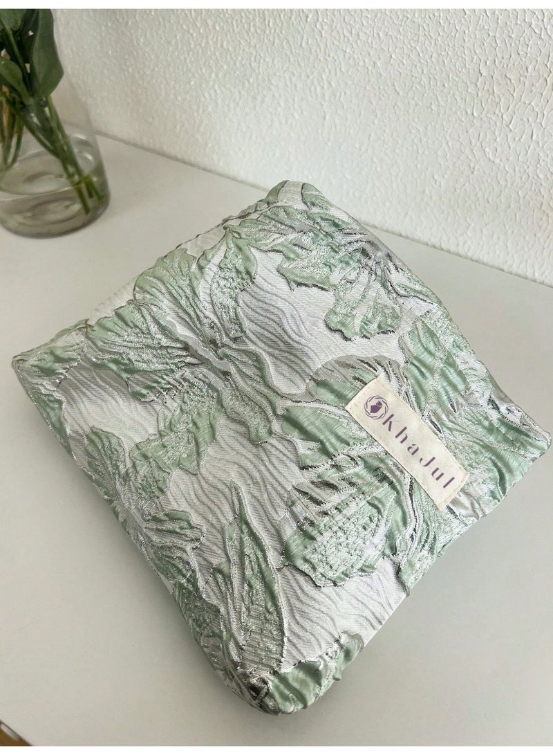 خاجول نمط الأزهار حقيبة مستحضرات التجميل مجموعة حقيبة النظافة حقيبة العناية بالبشرة حقيبة الحمام حقيبة التعبئة مكعبات السفر أساسيات كروز أساسيات 26 * 19 * 15cm - Image 3