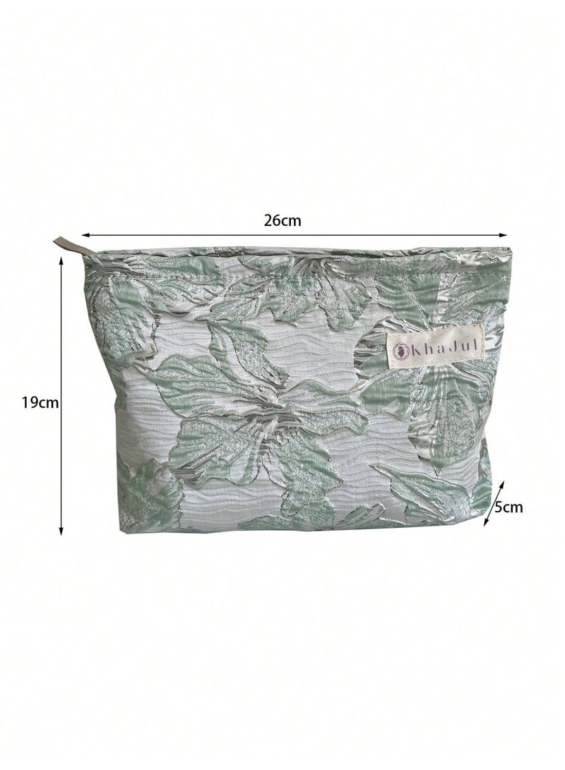 خاجول نمط الأزهار حقيبة مستحضرات التجميل مجموعة حقيبة النظافة حقيبة العناية بالبشرة حقيبة الحمام حقيبة التعبئة مكعبات السفر أساسيات كروز أساسيات 26 * 19 * 15cm - Image 2