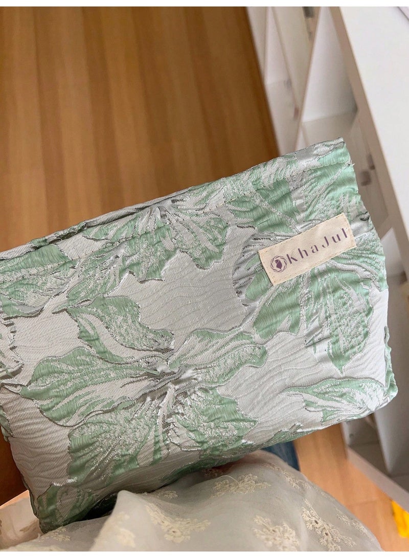 خاجول نمط الأزهار حقيبة مستحضرات التجميل مجموعة حقيبة النظافة حقيبة العناية بالبشرة حقيبة الحمام حقيبة التعبئة مكعبات السفر أساسيات كروز أساسيات 26 * 19 * 15cm - Image 4