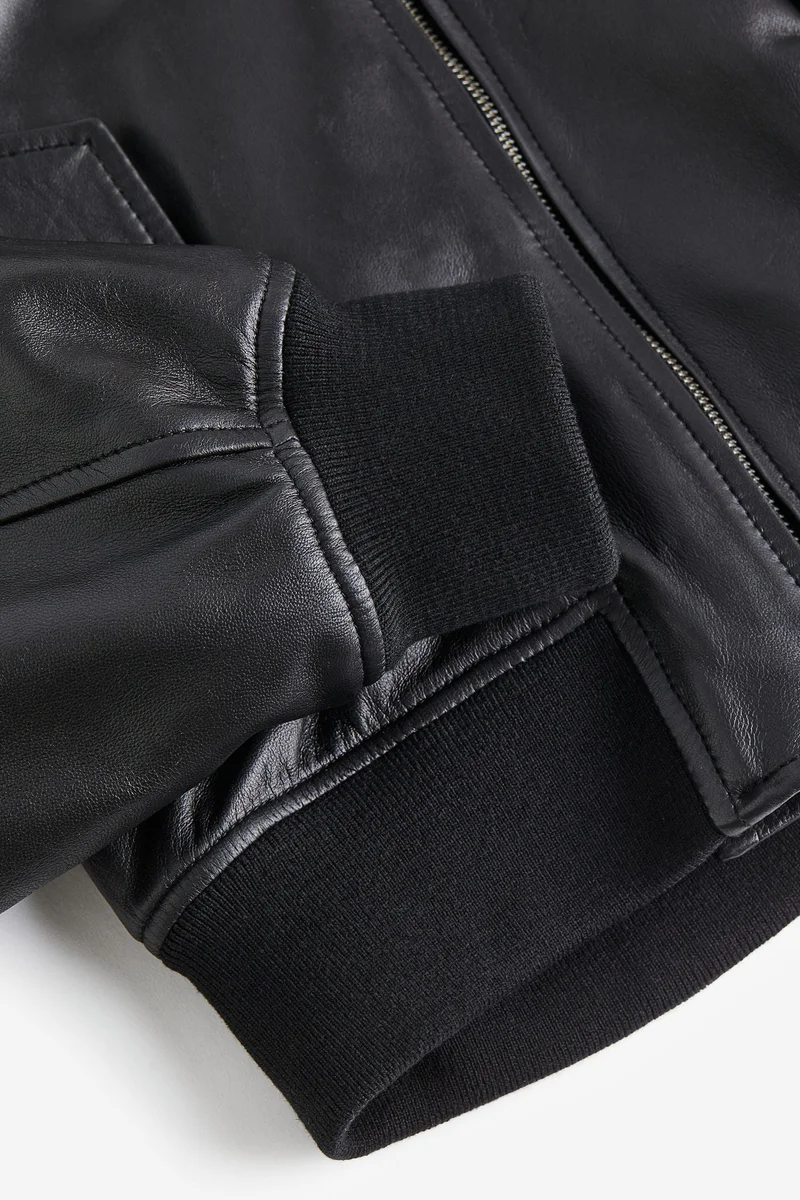 H&M Leather bomber jacket