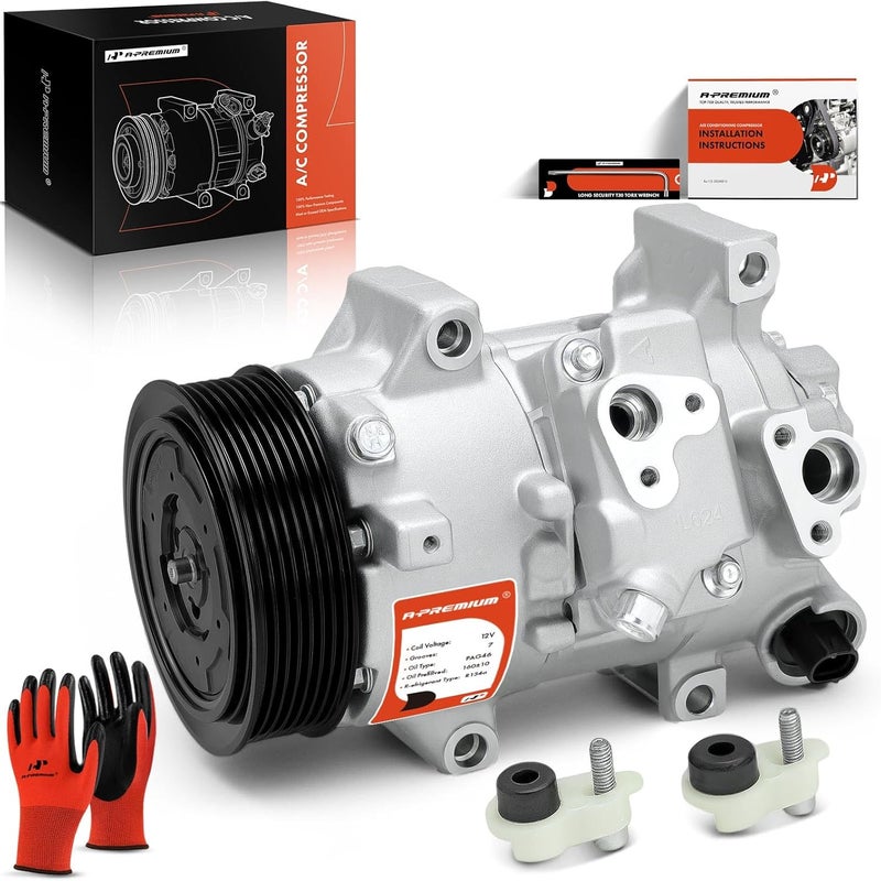 A-Premium Air Conditioner AC Compressor with Clutch for Toyota Corolla, Matrix & Scion xB - Image 1