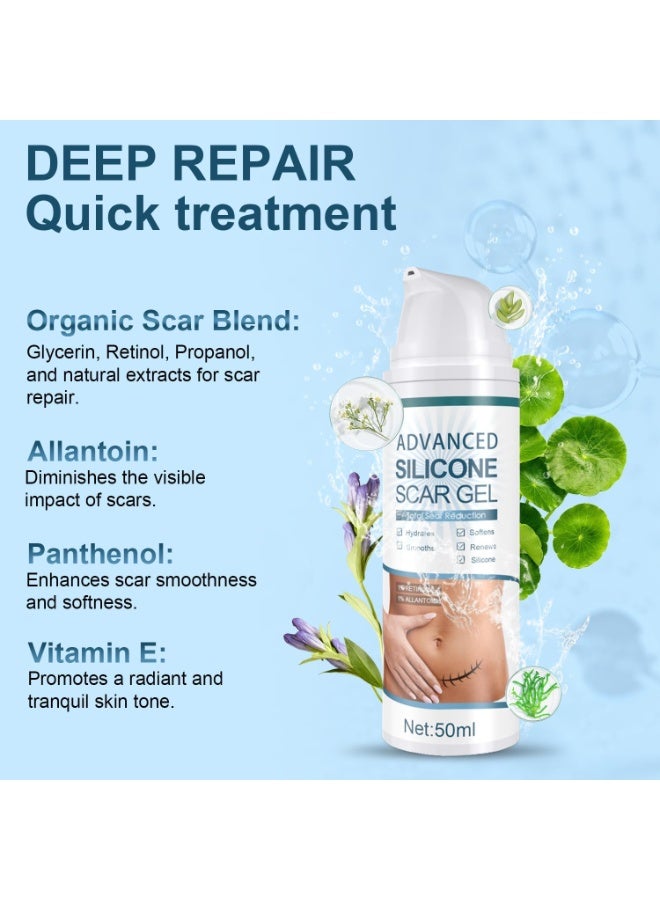 MJZ 50ml Scar Cream, Silicone Scar Gel, Treats Old and New Scars, Scar Removal Cream, Scar Treatment, Reduces the Appearance of Scars from, Body, Face, Stretch Marks, Surgical Scar, Keloids, Acne, Burns and More - Image 5