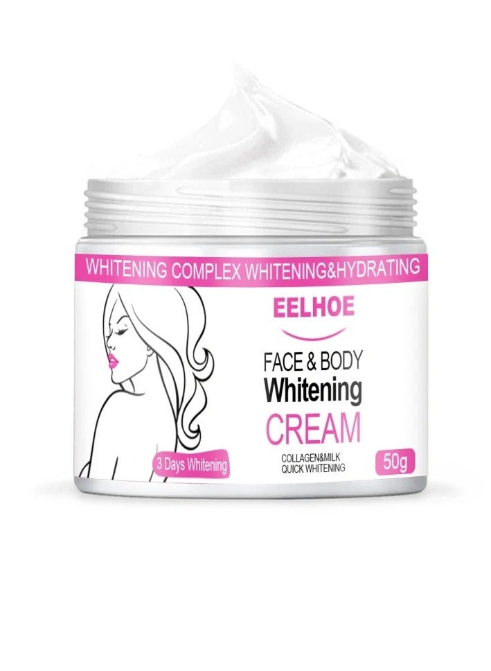EELHOE Whitening Moisturizing Cream, Portable Face Body Skin Care Cream, Private Bleach Remove Nourish cream for Intimate Areas Underarm Knee Buttocks - Image 1