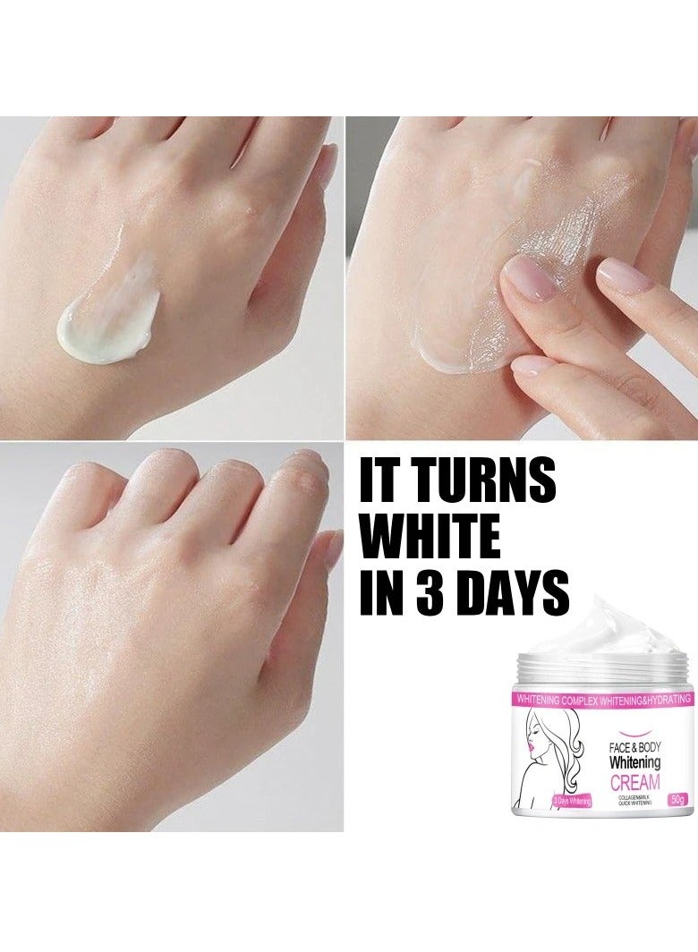 EELHOE Whitening Moisturizing Cream, Portable Face Body Skin Care Cream, Private Bleach Remove Nourish cream for Intimate Areas Underarm Knee Buttocks - Image 3