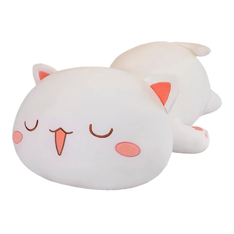 FUYU Cat Stuffed Animals Soft Cat Plush Pillow Kawaii Kitten Stuffed Animal Toy Gifts for Kids Boys Girls Room Decor White Squinted Eyes15in37cm - Image 3