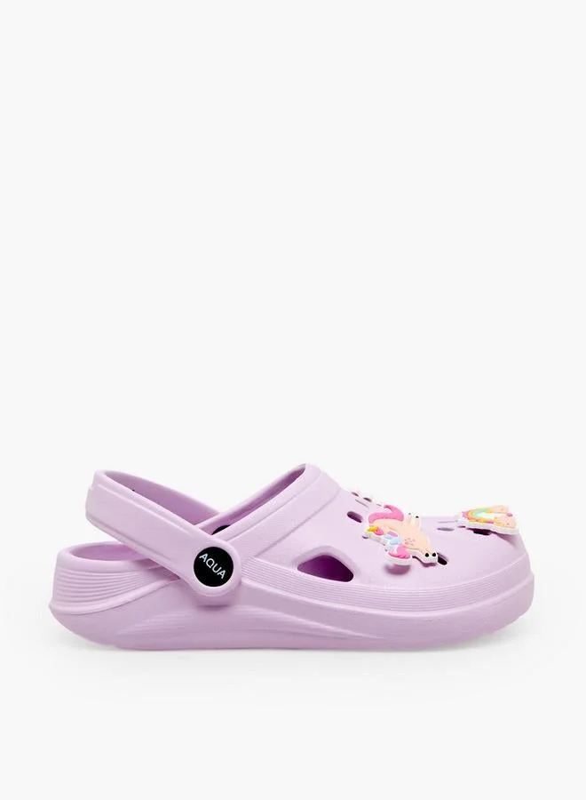 أكوا Girls Unicorn Jibbitz Clogs