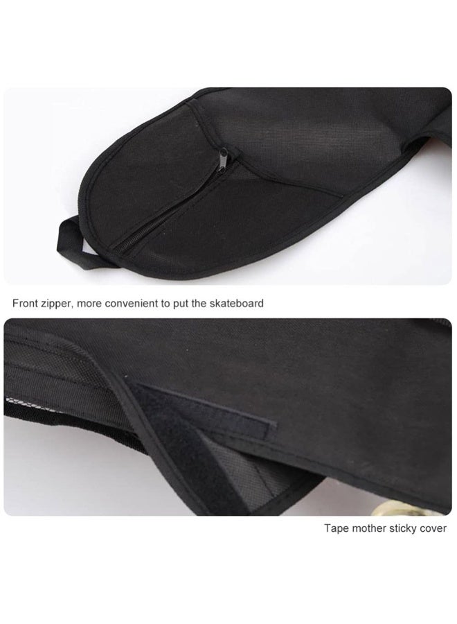حقيبة التزلج حقيبة الظهر رقيقة قابلة للطي نايلون التزلج مجلس حمل حقائب مع قفازات حقيبة المحمولة Longboard تخزين يدوي منظم مع حزام قابل للتعديل للسفر في الهواء الطلق (80 * 20 سم) - Image 4
