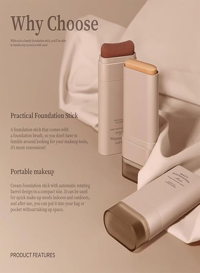 Bitnex بيتنكس 2 في 1 - كريم أساس فاخر مضاد للتجاعيد، قلم مكياج مزدوج الرأس، كريم أساس مرطب وخفيف الوزن مع فرشاة، أقلام إصلاح مقاومة للماء وغير مرئية لجميع أنواع البشرة - Image 3