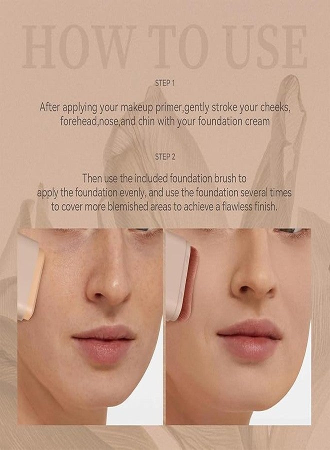 Bitnex بيتنكس 2 في 1 - كريم أساس فاخر مضاد للتجاعيد، قلم مكياج مزدوج الرأس، كريم أساس مرطب وخفيف الوزن مع فرشاة، أقلام إصلاح مقاومة للماء وغير مرئية لجميع أنواع البشرة - Image 4