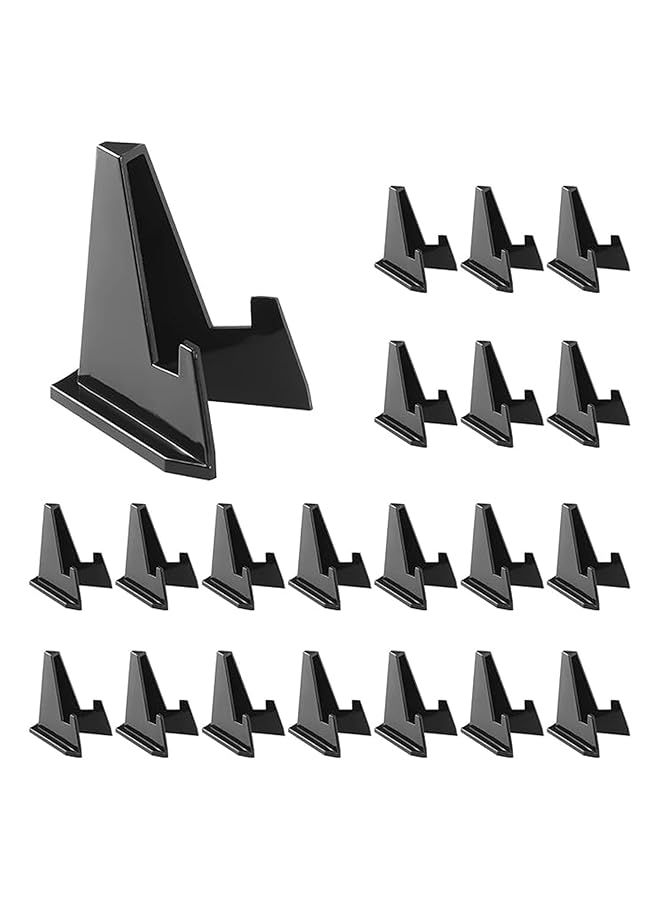 erorex Card Stands 20 Pack Acrylic Card Display Mini Sports Card Holder Black Card Stands For Displaying Trading Cards Baseball Cards Challenge Medals Coins Graded Card 2.28 Inch Tall