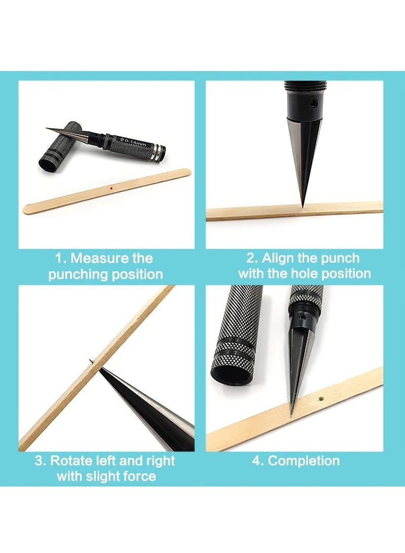 Professional Drill Tool, Hardness Clay Pottery Punch, Aluminum Alloy Expanding Hole Puncher Opener, DIY Hand-made Woodworking Hole Punch Expand Tool, (1pc, Black)  - Image 3