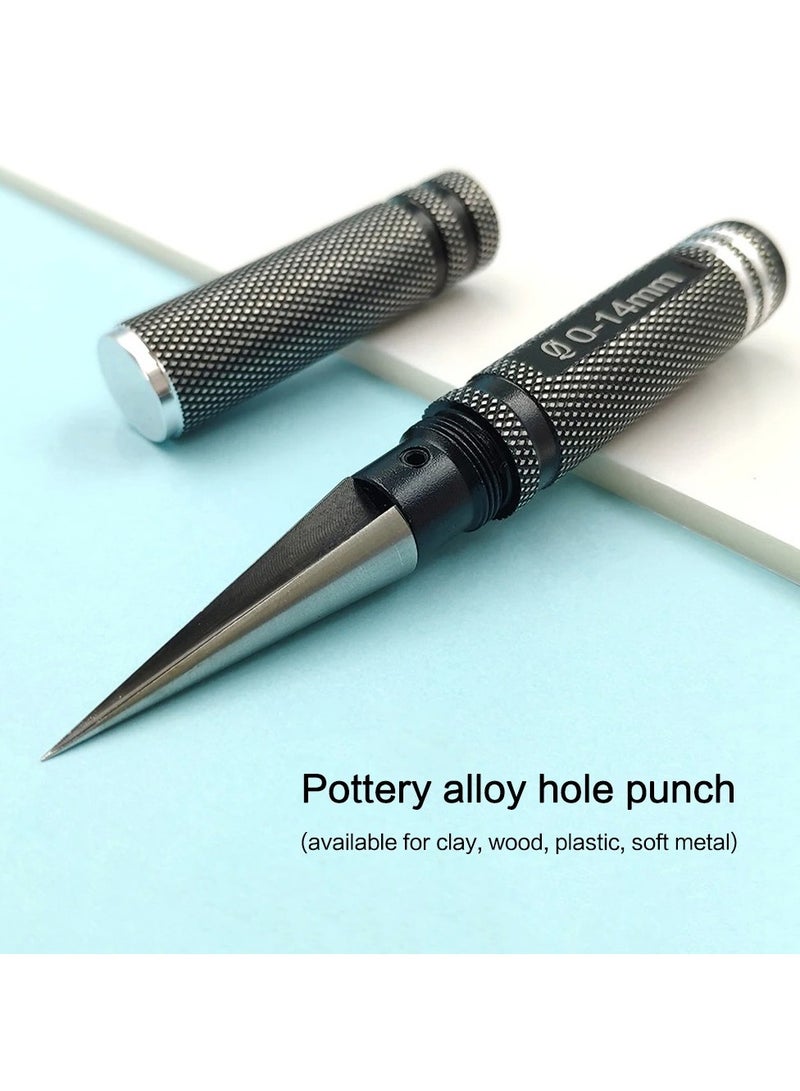 Professional Drill Tool, Hardness Clay Pottery Punch, Aluminum Alloy Expanding Hole Puncher Opener, DIY Hand-made Woodworking Hole Punch Expand Tool, (1pc, Black)  - Image 4