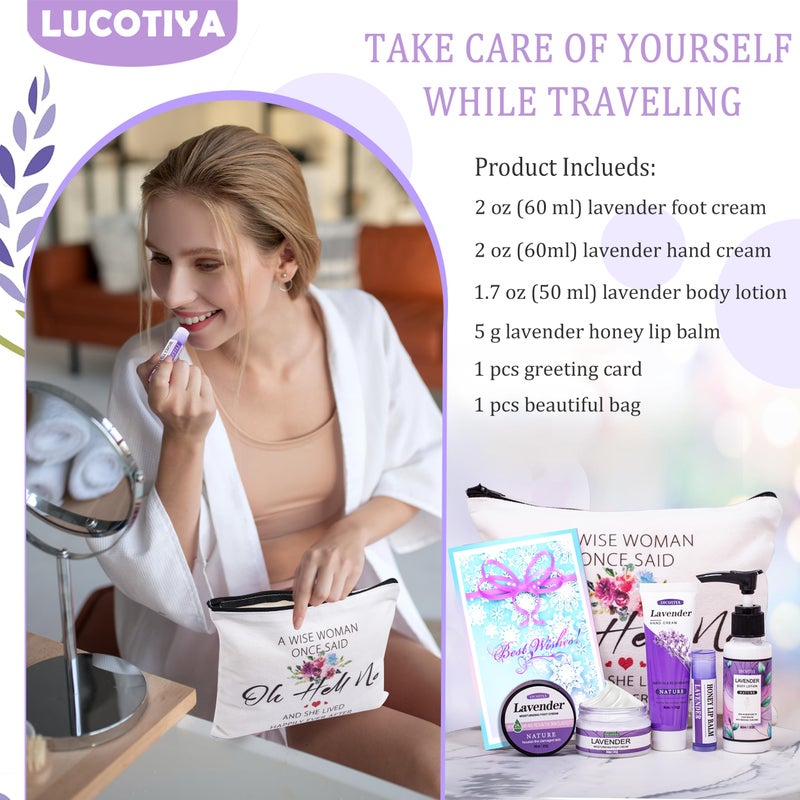 LUCOTIYA Gifts for Women Best Friends Gifts Travel Size Toiletries Kit Self Care Gifts for Sister Friends,Mom, Teacher,Grandma Lavender Gifts for Her Birthday Christmas - Image 2