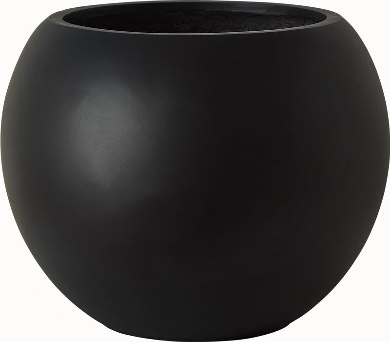Haispring 135 H x 17 Dia 12 Pot Opening Black Round Fiberstone Planter with Drainage Hole IndoorOutdoor Large Plant Pot for Home Patio Garden Ideal for Large Plants