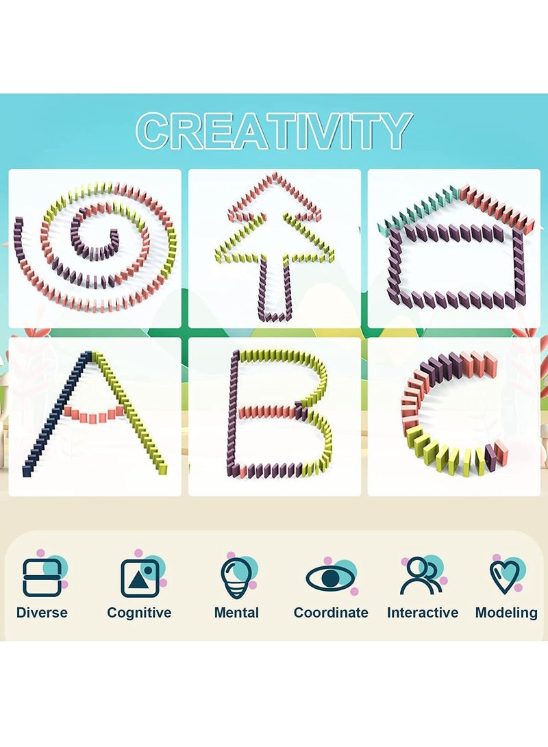 عربست مجموعة لعبة قطار دومينو الأوتوماتيكية مع 120 قطعة من مكعبات الدومينو للأطفال الأولاد والبنات - Image 4