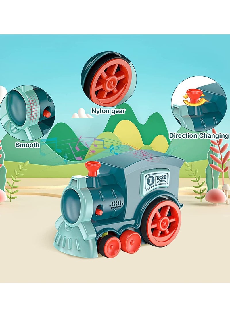 عربست مجموعة لعبة قطار دومينو الأوتوماتيكية مع 120 قطعة من مكعبات الدومينو للأطفال الأولاد والبنات - Image 5