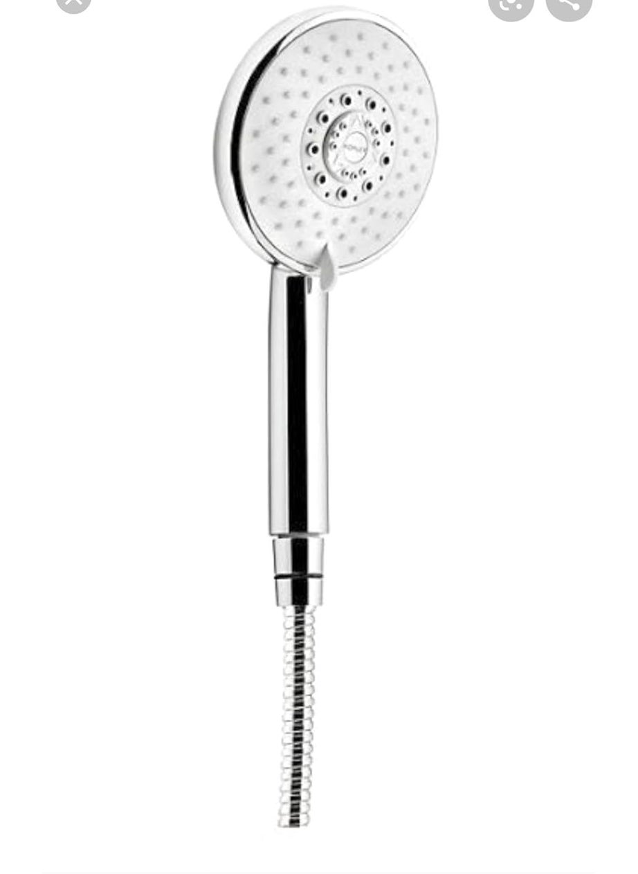 Kohler Kohler Rain Duet Multi Mode Round Hand Shower for Bathroom with Hose Silver with Chrome Finish Handheld Shower Faucet 5 High Flow Spray Types Katalyst Airinduction Spray Technology 37432INCP 