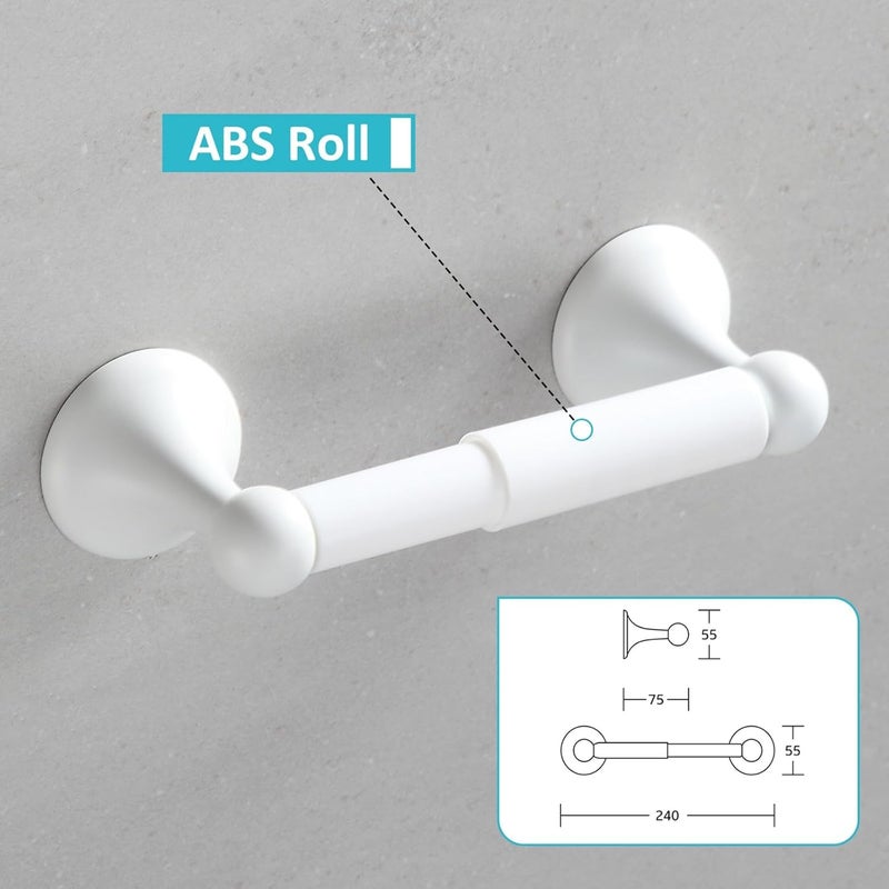 BGL Bathroom Accessories Set, White Paint Expandable Towel Bar 4-Piece Bathroom Accessory Set Wall Mounted Towel Ring Robe Hook Toilet Paper Holder Towel Holder - Image 2