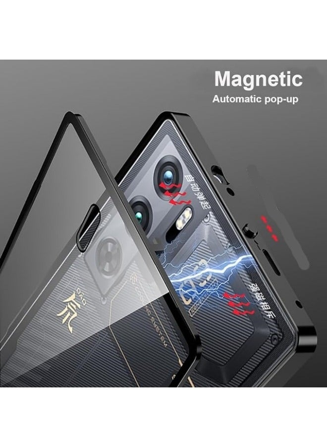 Case Compatible with Red Magic 9 Pro/ 9 Pro+,Metal Frame + Clear Tempered Glass Back Cover with Shockproof Camera Protection - Image 3