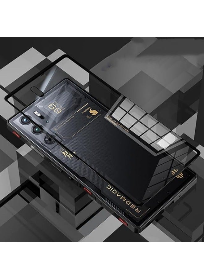 Case Compatible with Red Magic 9 Pro/ 9 Pro+,Metal Frame + Clear Tempered Glass Back Cover with Shockproof Camera Protection - Image 2