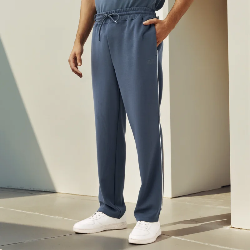 Kappa Printed Track Pants with Drawstring Closure and Pockets