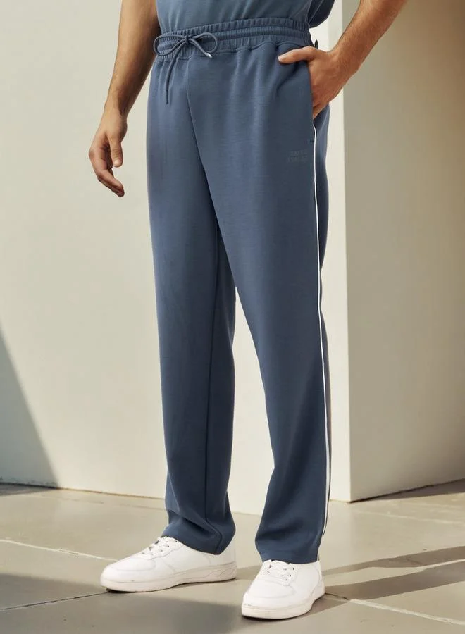 Kappa Printed Track Pants with Drawstring Closure and Pockets